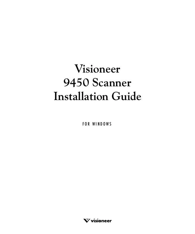 Mode d'emploi VISIONEER 9450 SCANNER