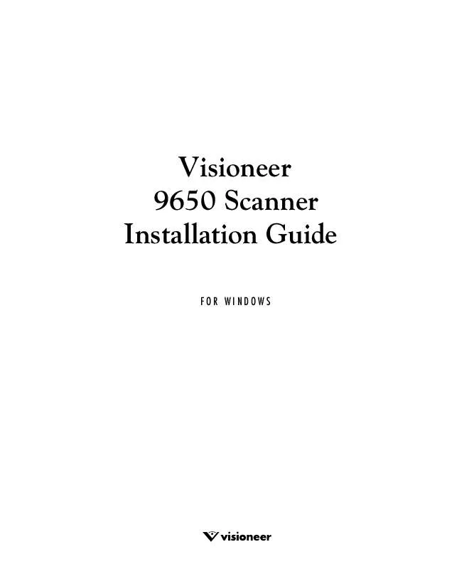 Mode d'emploi VISIONEER 9650 SCANNER