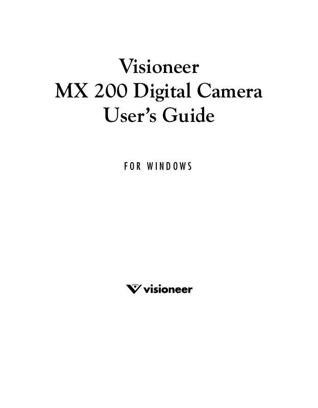 Mode d'emploi VISIONEER MX 200