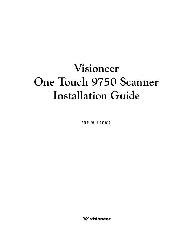 Mode d'emploi VISIONEER ONE TOUCH 9750 SCANNER