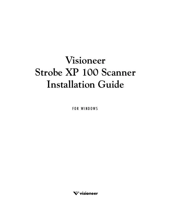 Mode d'emploi VISIONEER STROBE XP 100