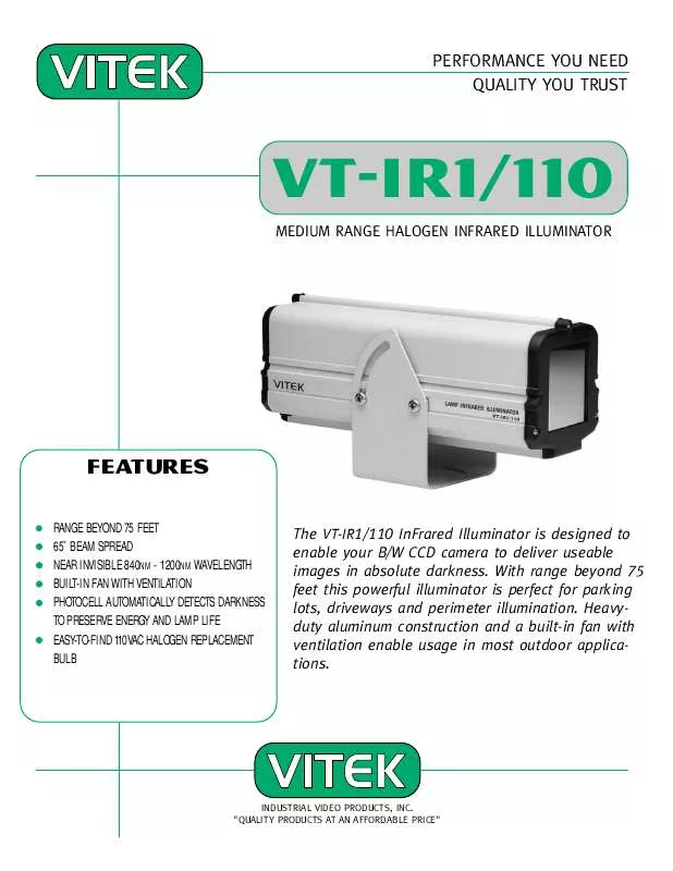 Mode d'emploi VITEK VT-IR-1110