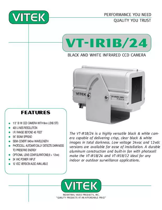 Mode d'emploi VITEK VT-IR1B-24