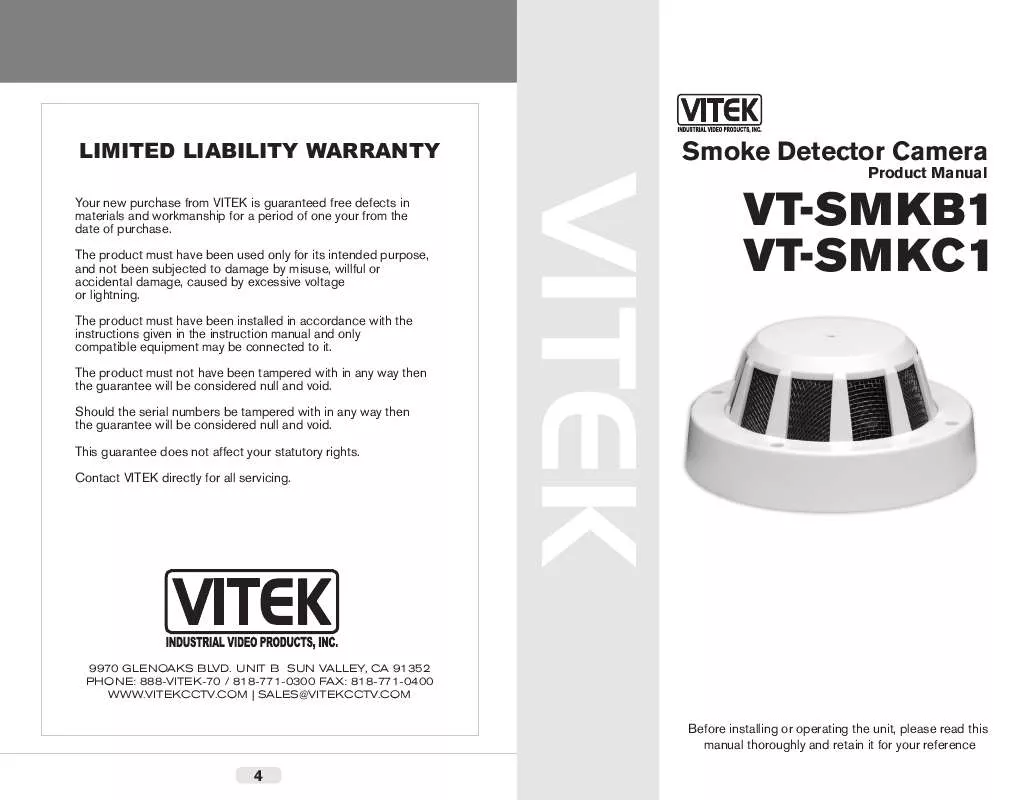 Mode d'emploi VITEK VT-SMKB1