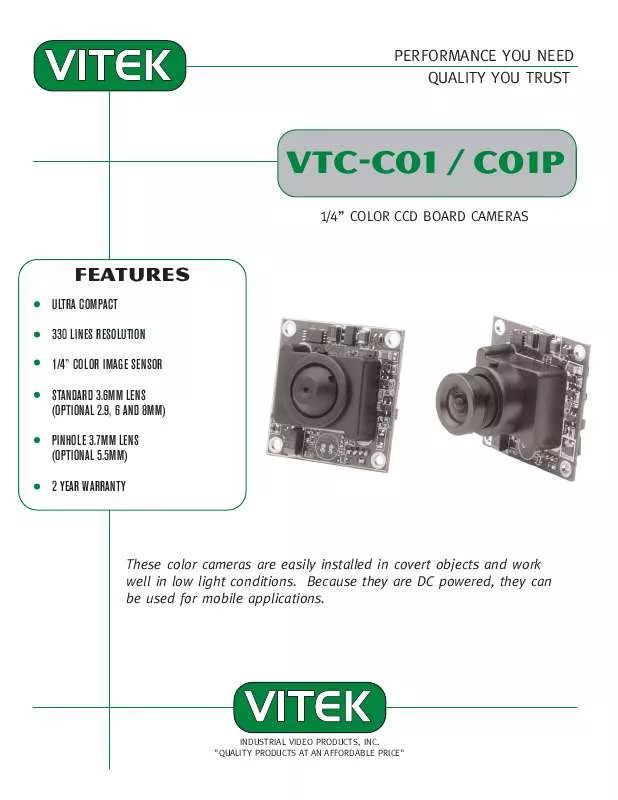Mode d'emploi VITEK VTC-C01P