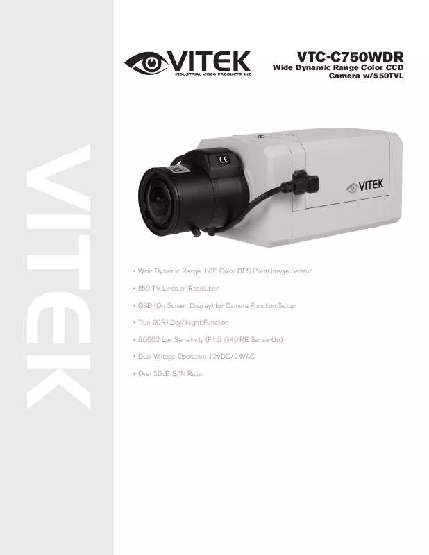 Mode d'emploi VITEK VTC-C750WDR