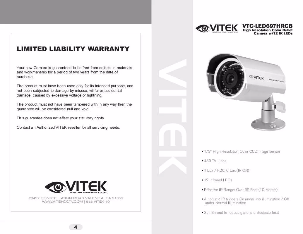 Mode d'emploi VITEK VTC-LED697HRCB