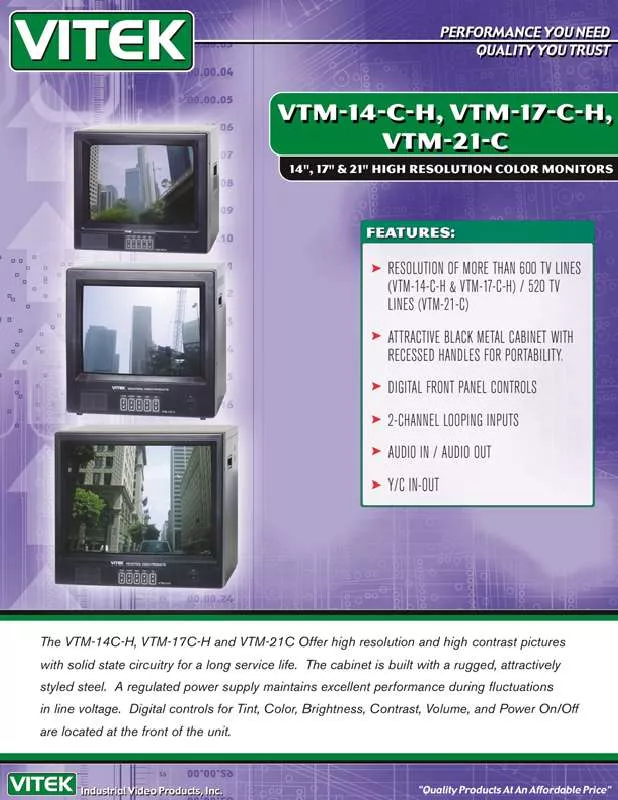 Mode d'emploi VITEK VTM-14-C-H