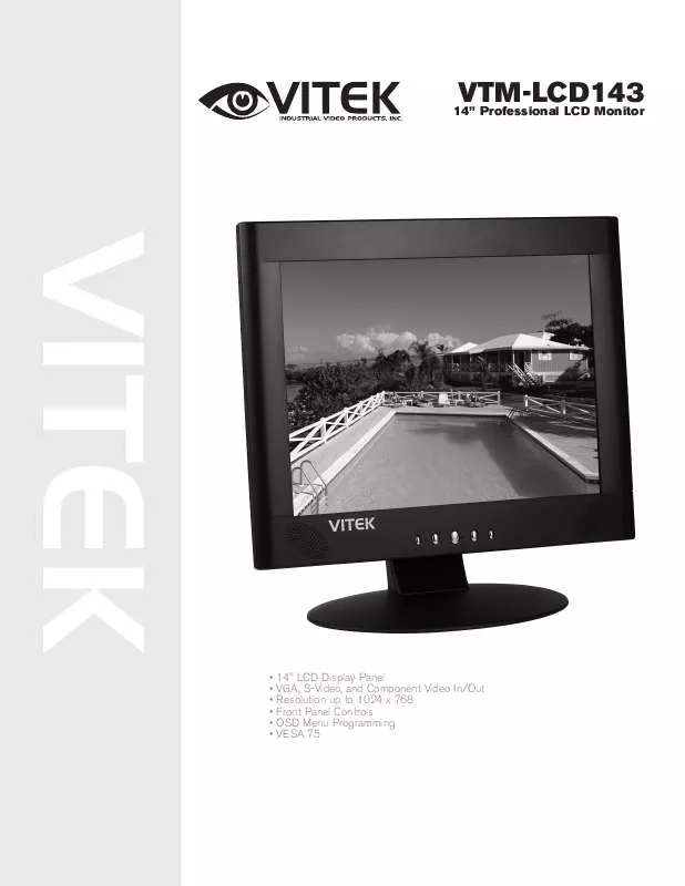 Mode d'emploi VITEK VTM-LCD143