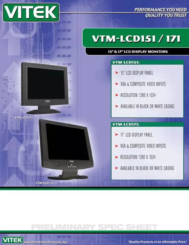 Mode d'emploi VITEK VTM-LCD151