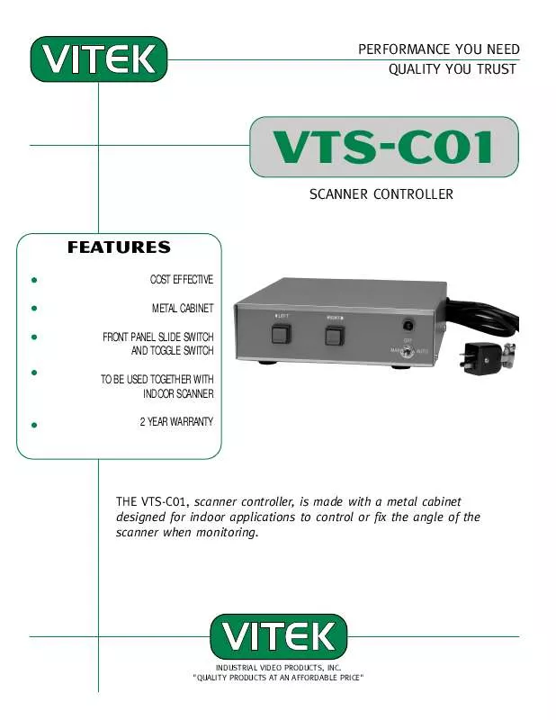 Mode d'emploi VITEK VTS-C01