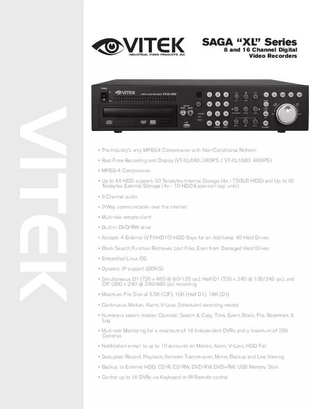 Mode d'emploi VITEK XL
