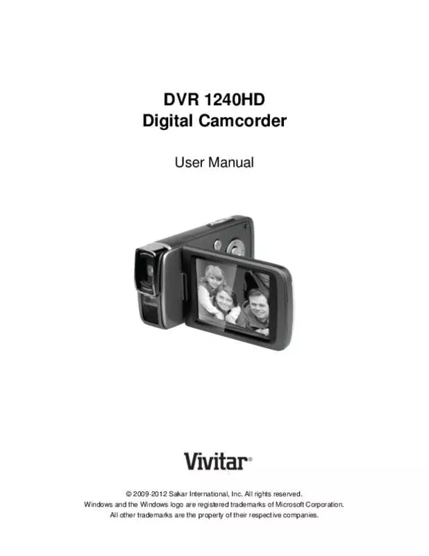 Mode d'emploi VIVITAR DVR 1240 HD