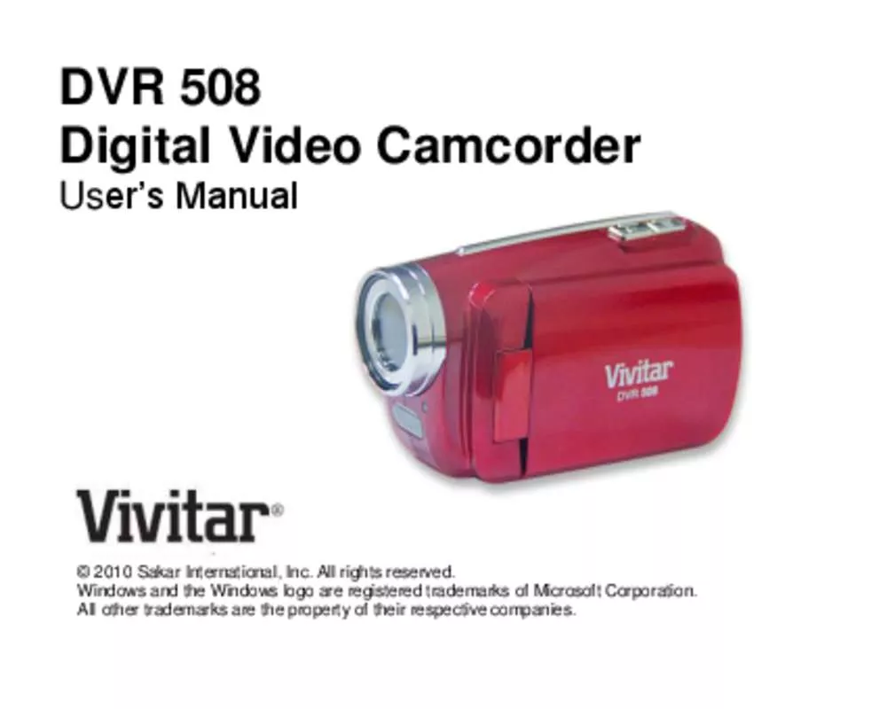 Mode d'emploi VIVITAR DVR-508