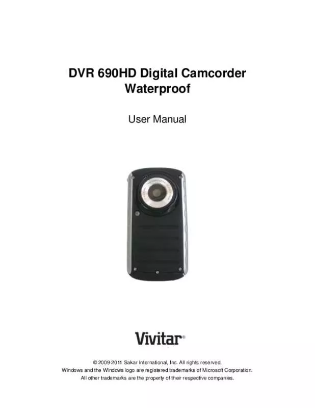 Mode d'emploi VIVITAR DVR-690HD