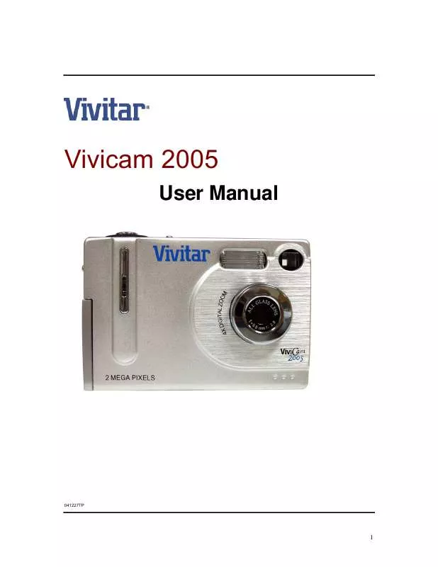Mode d'emploi VIVITAR VIVICAM 2005