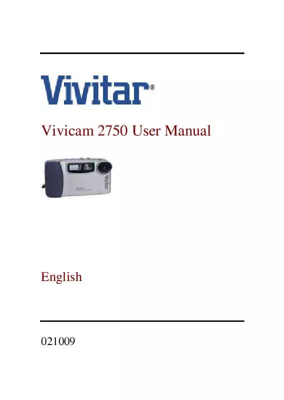 Mode d'emploi VIVITAR VIVICAM 2750
