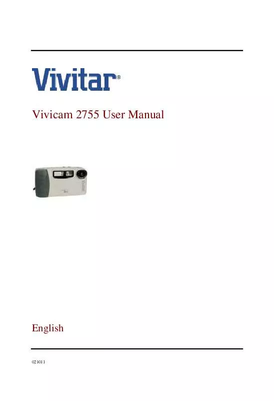 Mode d'emploi VIVITAR VIVICAM 2755