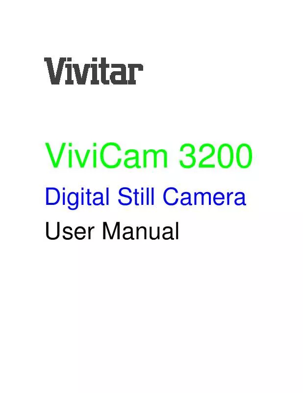 Mode d'emploi VIVITAR VIVICAM 3200