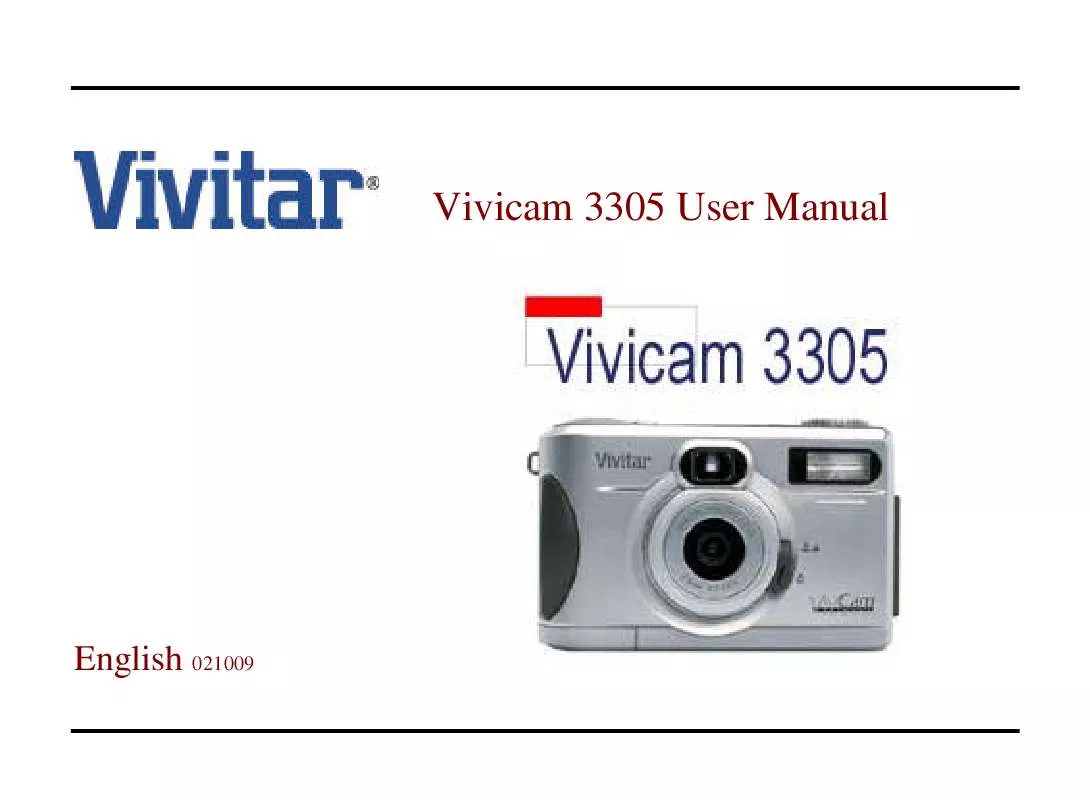 Mode d'emploi VIVITAR VIVICAM 3305