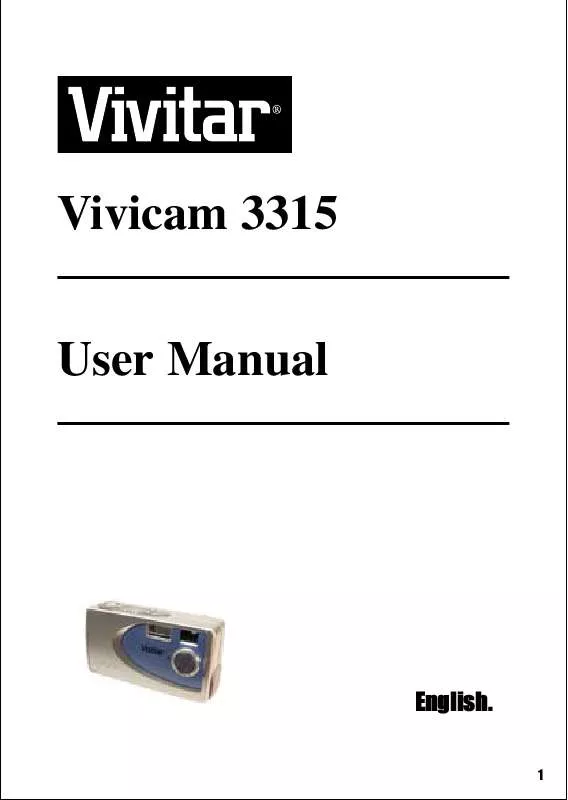 Mode d'emploi VIVITAR VIVICAM 3315