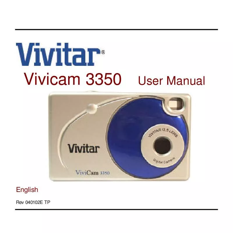 Mode d'emploi VIVITAR VIVICAM 3350