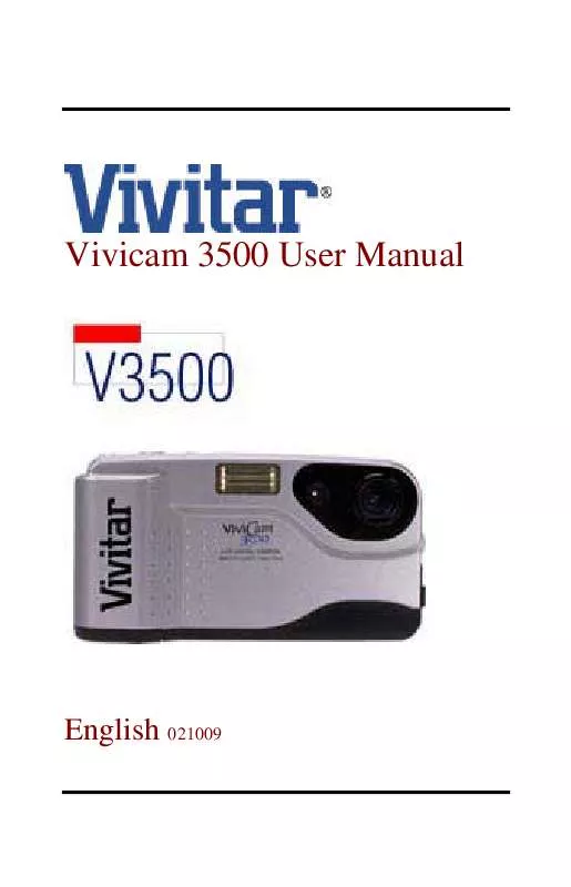 Mode d'emploi VIVITAR VIVICAM 3500