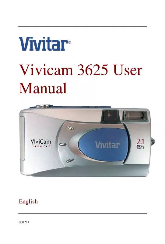 Mode d'emploi VIVITAR VIVICAM 3625