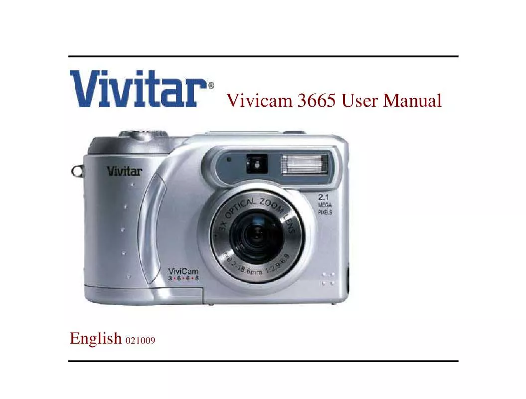 Mode d'emploi VIVITAR VIVICAM 3665