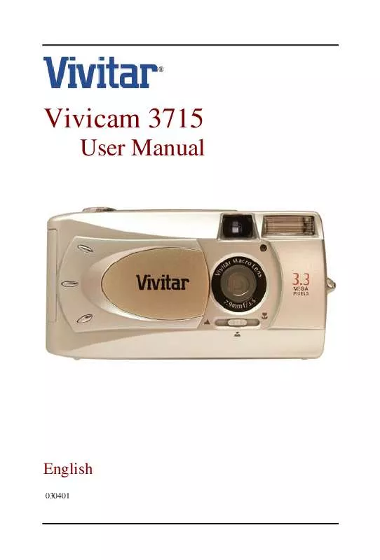 Mode d'emploi VIVITAR VIVICAM 3715