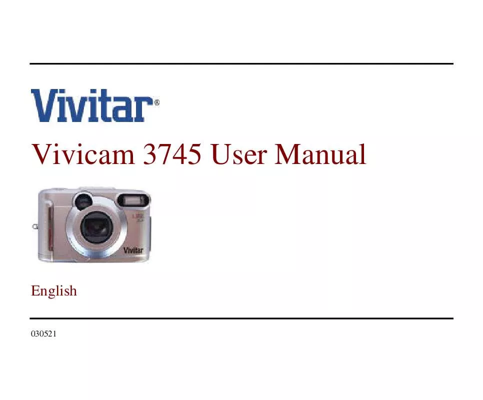Mode d'emploi VIVITAR VIVICAM 3745