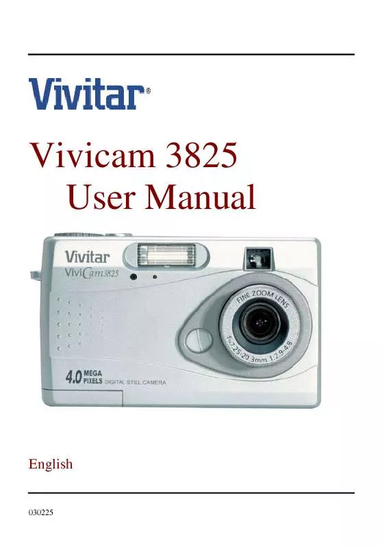 Mode d'emploi VIVITAR VIVICAM 3825