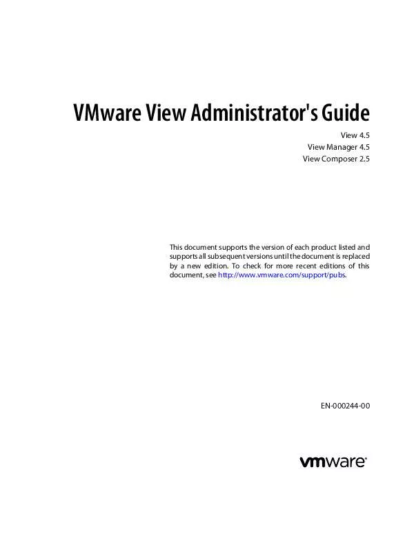 Mode d'emploi VMWARE VIEW MANAGER 4.5