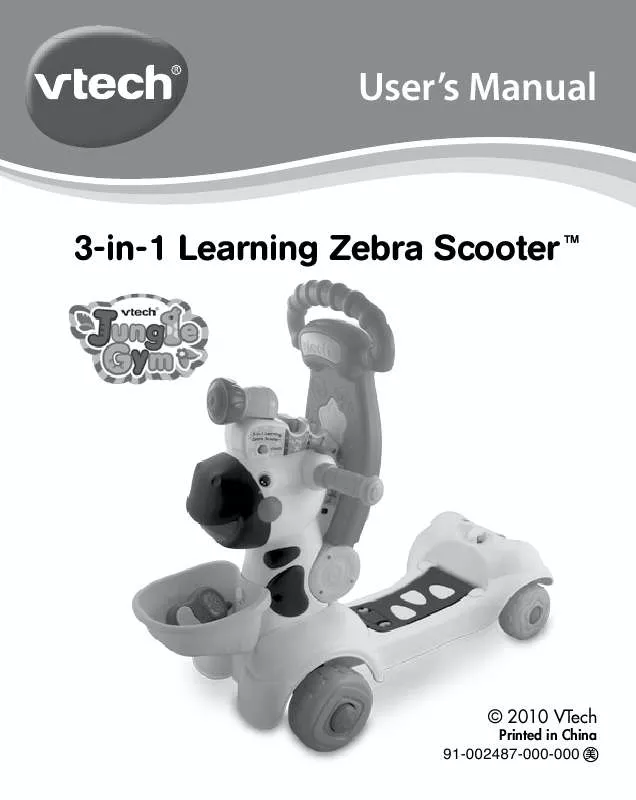 Mode d'emploi VTECH 3-IN-1 LEARNING ZEBRA SCOOTER