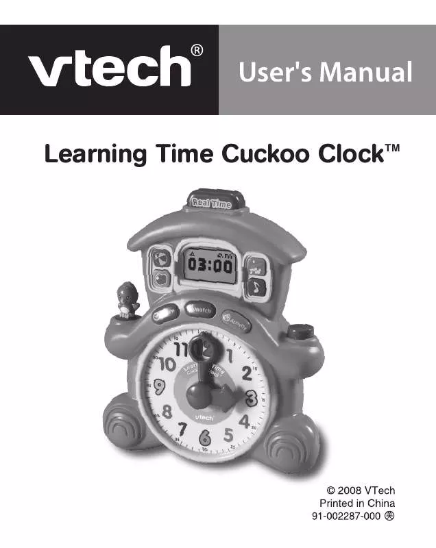Mode d'emploi VTECH LEARNING TIME CUCKOO CLOCK