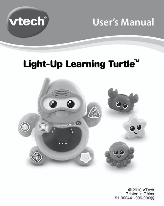 Mode d'emploi VTECH LIGHT-UP LEARNING TURTLE