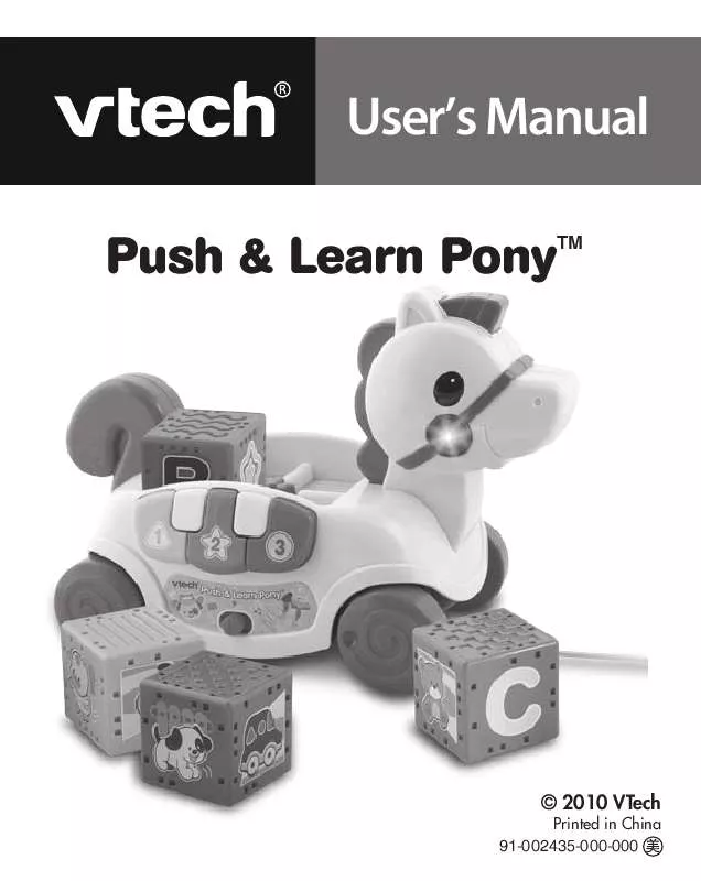 Mode d'emploi VTECH PUSH AND LEARN PONY