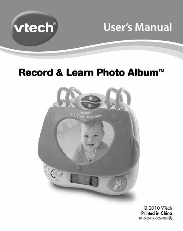 Mode d'emploi VTECH RECORD AND LEARN PHOTO ALBUM