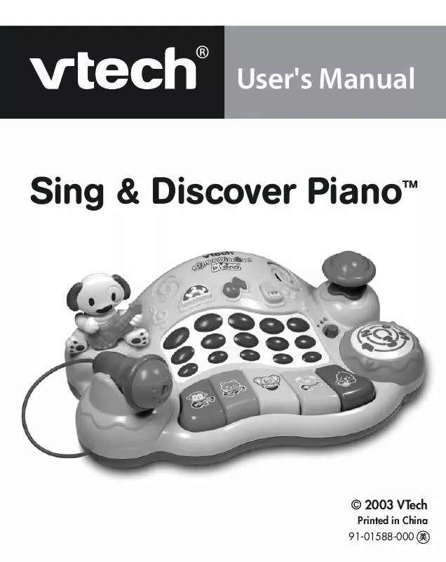 Mode d'emploi VTECH SING AND DISCOVER PIANO