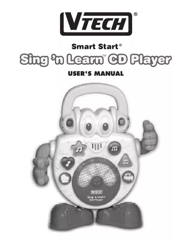 Mode d'emploi VTECH SING N LEARN CD PLAYER