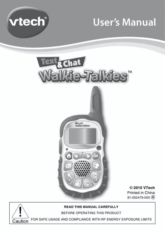 Mode d'emploi VTECH TEXT AND CHAT WALKIE-TALKIES