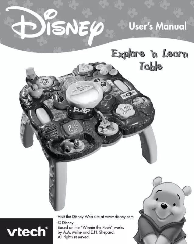 Mode d'emploi VTECH WINNIE THE POOH EXPLORE N LEARN TABLE