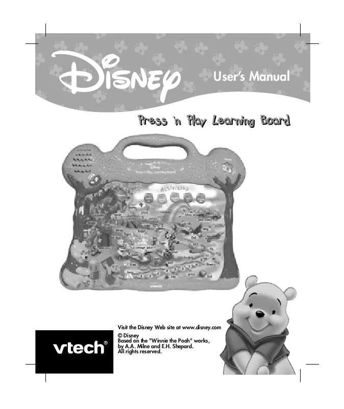 Mode d'emploi VTECH WINNIE THE POOH PRESS N PLAY LEARNING BOARD