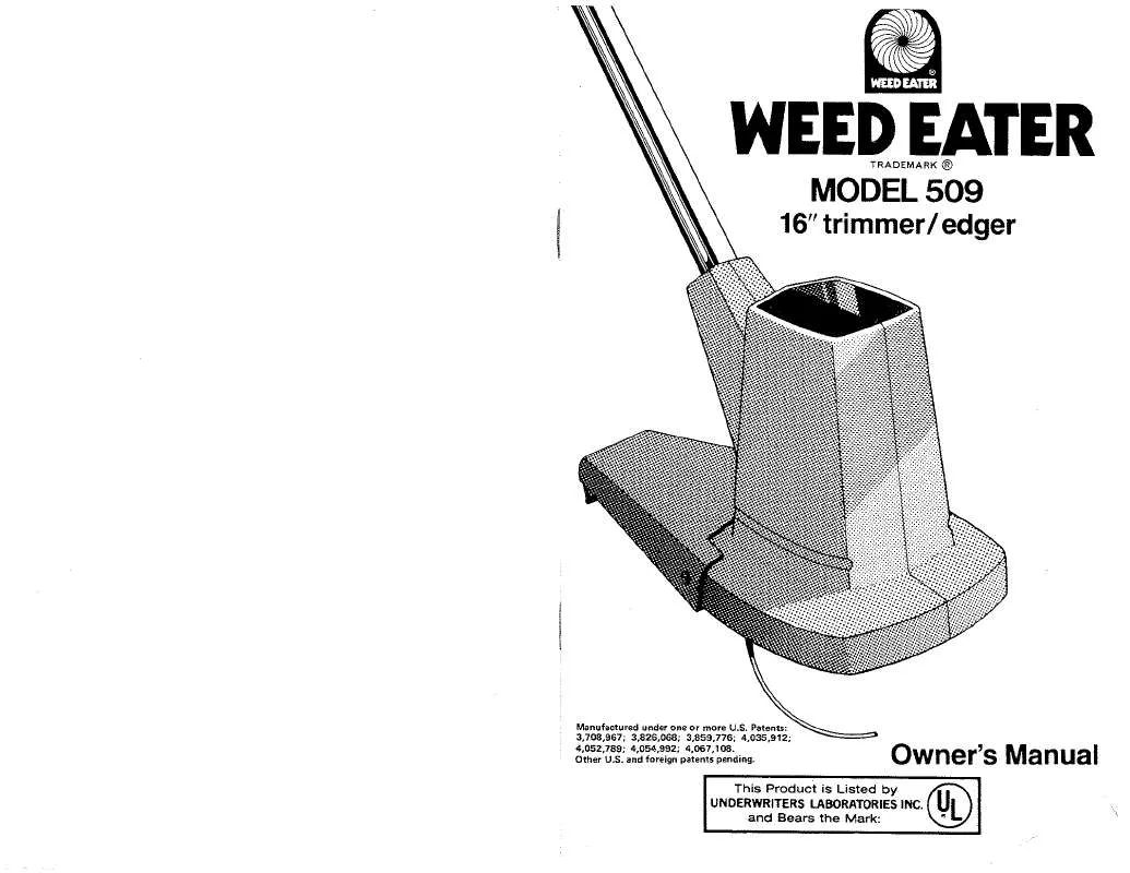 Mode d'emploi WEED EATER 509 TRIMMERS EDGERS