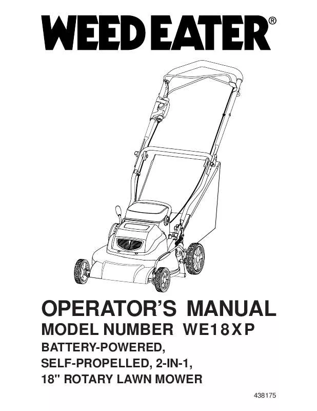 Mode d'emploi WEED EATER WE18XP