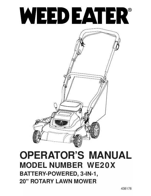 Mode d'emploi WEED EATER WE20X