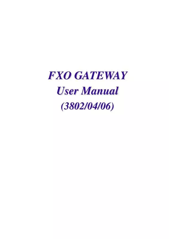 Mode d'emploi WELLTECH FXO GATEWAY H.323 3802