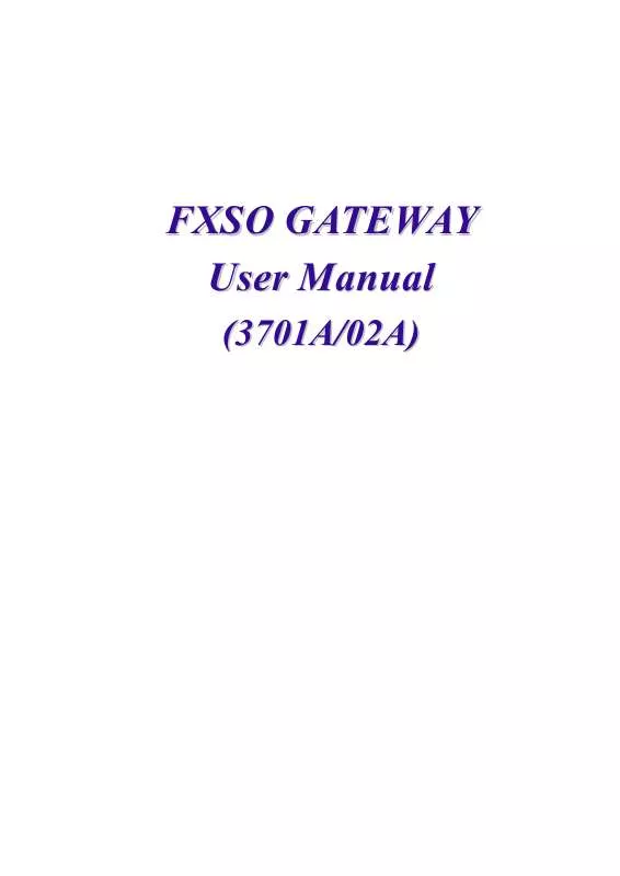 Mode d'emploi WELLTECH FXSO GATEWAY H.323 3701A