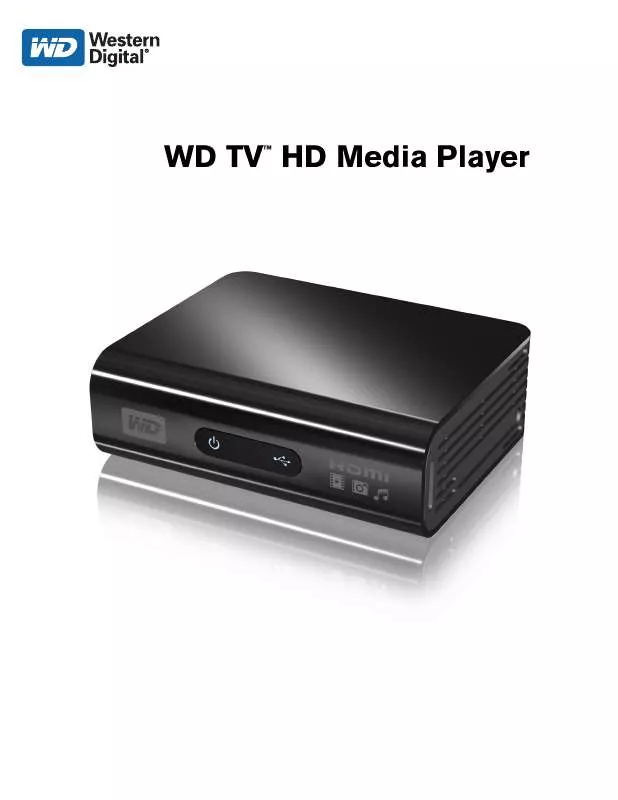 Mode d'emploi WESTERN DIGITAL WD TV HD MEDIAPLAYER