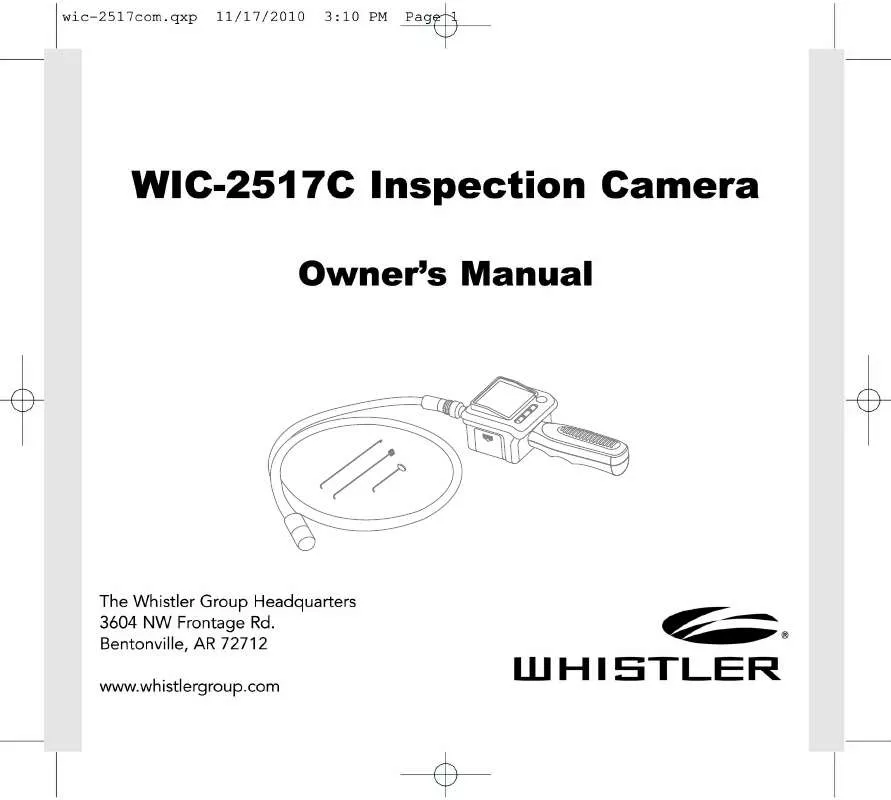 Mode d'emploi WHISTLER WIC-2517C